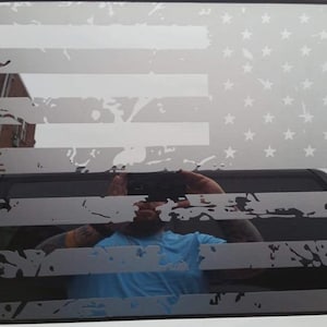 Distressed American Flag stickers (one pair) -  Fits Jeep Wrangler JLU Hardtop