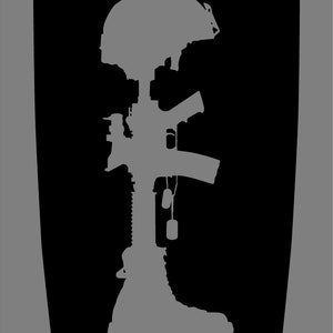 Large Fallen Soldier Battlefield Cross hood sticker 23"x36"