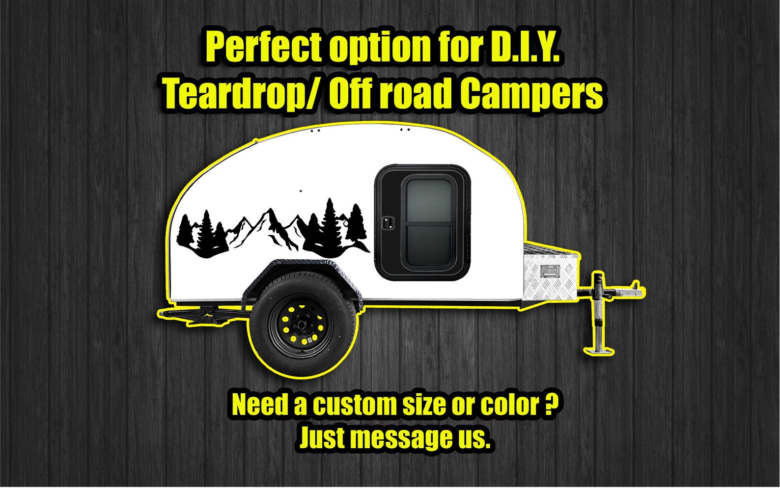 Mountains and Treeline Vinyl Decal - Etsy