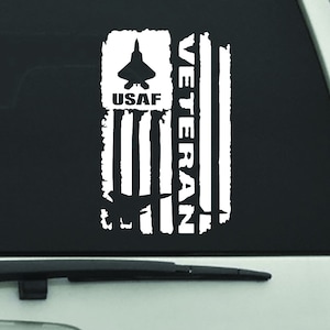 Air Force Veteran window decal 5.5&quot;X8.5&quot; vinyl decal USAF - FREE SHIPPING