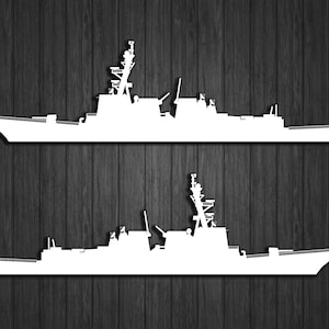 Extra Large Navy Ship Vinyl Decal graphics package - pair