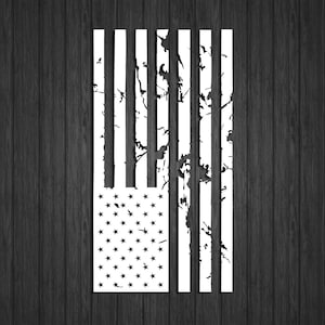Large Distressed American Flag hood decal