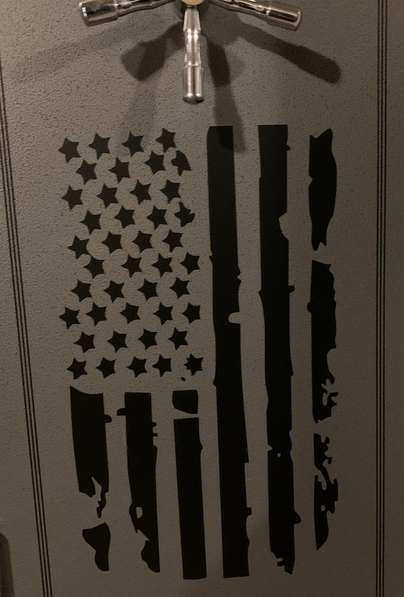 Large Gun Safe Distressed American Flag Sticker 2 Sizes Etsy