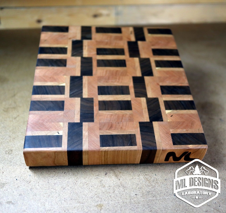 Walnut, Maple, & Cherry End Grain Cutting Board - Thumbnail 2