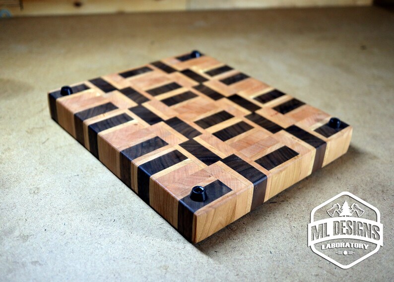 Walnut, Maple, & Cherry End Grain Cutting Board - Thumbnail 3