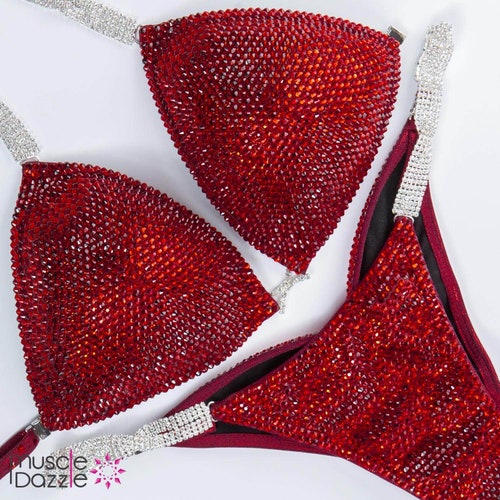 Dark Red Crystal Competition Bikini CB646 - Etsy