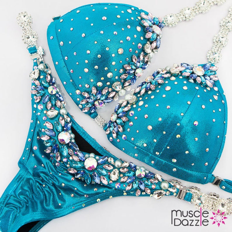 Blue Bikini Competition Suit CB581 Etsy