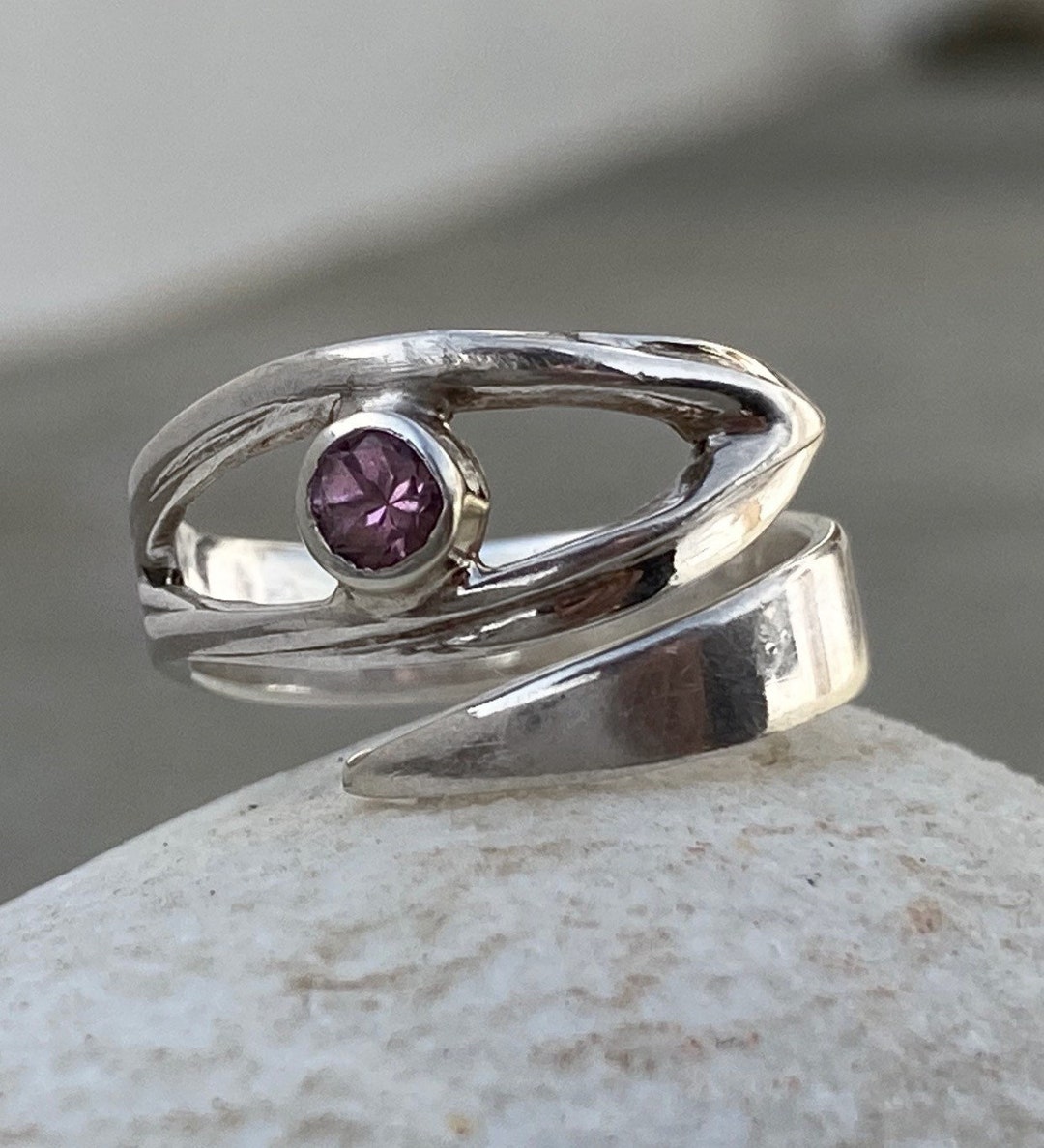 Evil Eye Ring Pink Gemstone Ring Greek Ring - Etsy