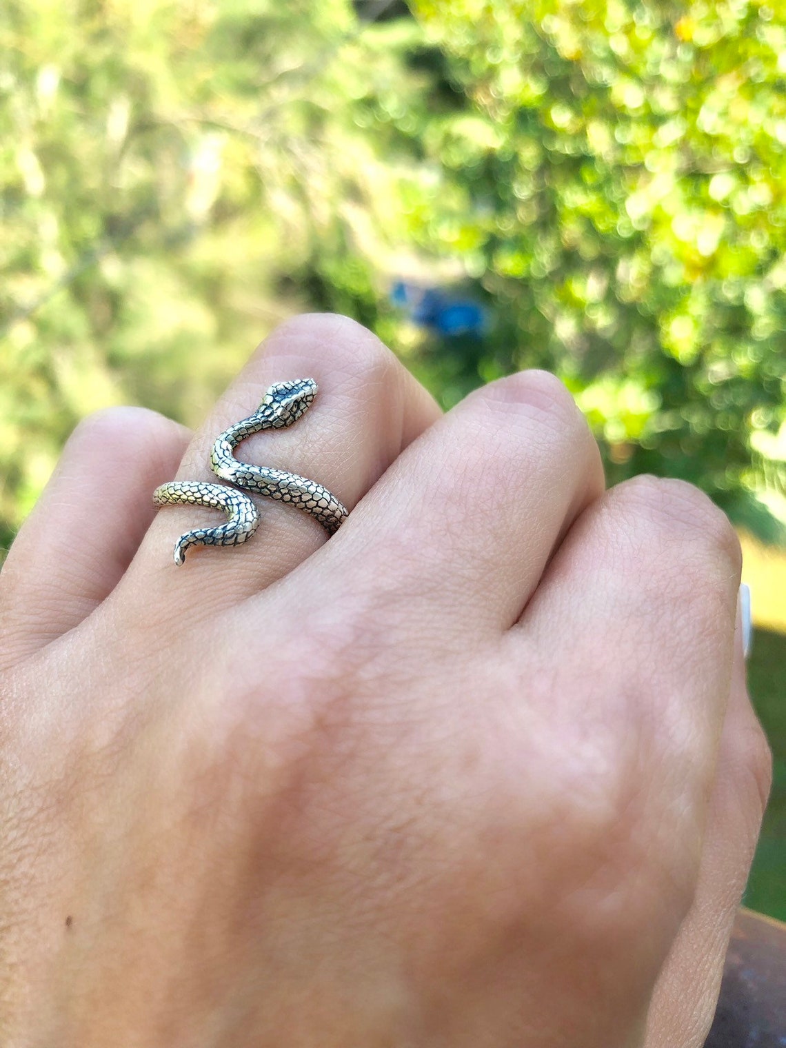 Snake Ring Silver Snake Ring Adjustable Snake Ring Spiral Etsy