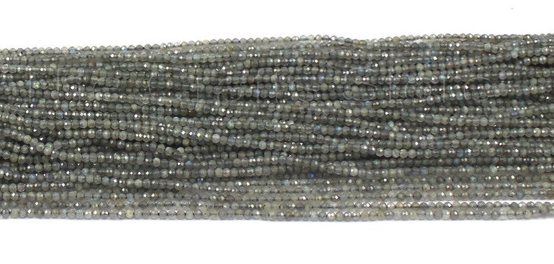 AAA 1 Strand 2mm-2.5mm Natural Labradorite Micro Faceted Beads Stone Facet Tiny Rondelles 13 inch Strands # Gs0022 +