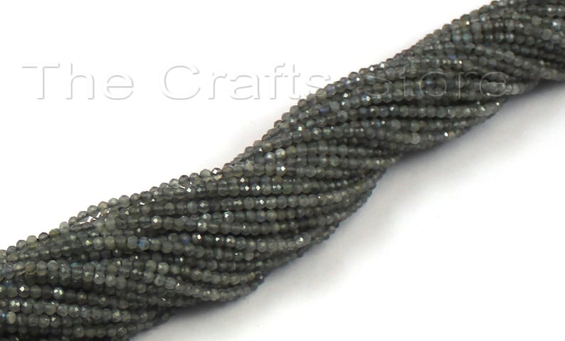 AAA 1 Strand 2mm-2.5mm Natural Labradorite Micro Faceted Beads Stone Facet Tiny Rondelles 13 inch Strands # Gs0022 +