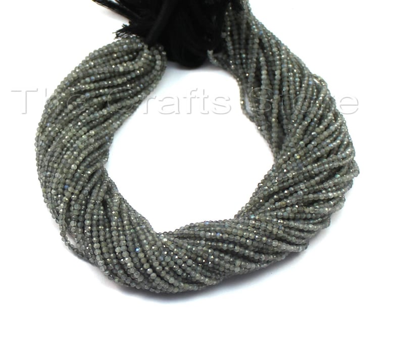 AAA 1 Strand 2mm-2.5mm Natural Labradorite Micro Faceted Beads Stone Facet Tiny Rondelles 13 inch Strands # Gs0022 +