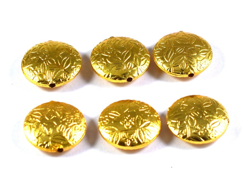 20mm 50 Pcs 24k Gold Plated Copper Beads Copper Cones Beads Gold Cap