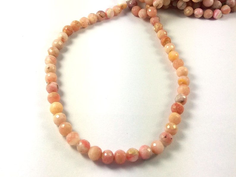 1 Strand 8mm-9mm Pink Opal Smooth Beads Stone Smooth Rondelles 14 inch Strands