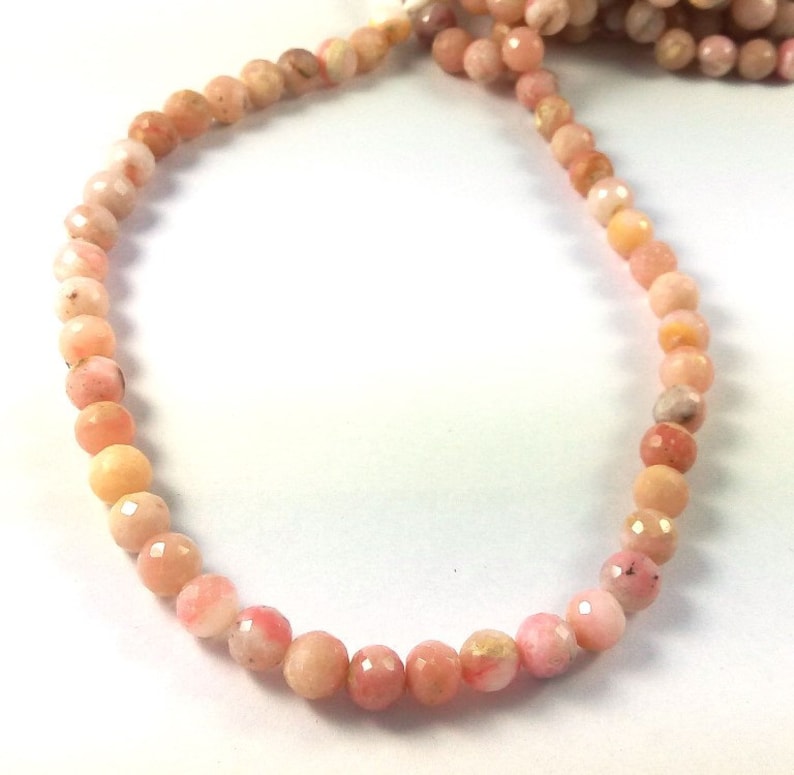 1 Strand 8mm-9mm Pink Opal Smooth Beads Stone Smooth Rondelles 14 inch Strands