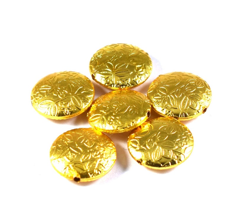 20mm 50 Pcs 24k Gold Plated Copper Beads Copper Cones Beads Gold Cap