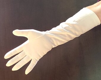 Mid Length Cream Retro Evening Gloves