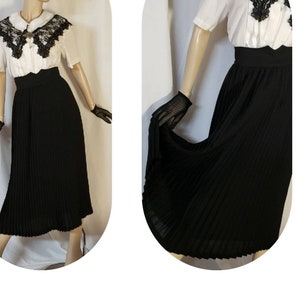 Maxi Black Accordion Pleated Skirt image 1