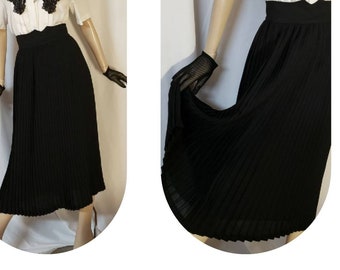 Maxi Black Accordion Pleated Skirt