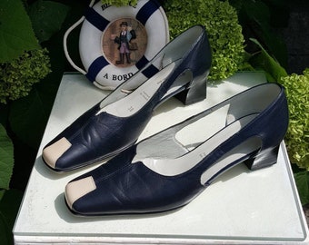 Nautical  Retro Shoes Navy Blue Beige