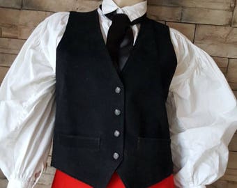 Menswear Inspired XS Damask Baroque Brocade Vest Designer Floral Paisley Vest Waistcoat Steampunk ANNA SUI Victorian