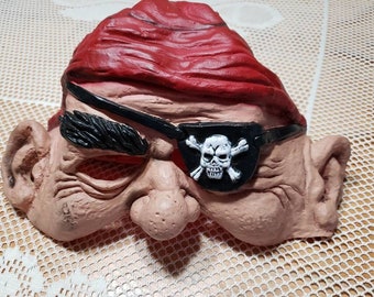 Pirate Cosplay Latex Mask , Headpiece Vintage Halloween Headwear