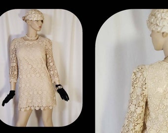 Lace Cotton Mini Dress , Gatsby Style