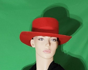 Sweet Original Vintage Bollman Hat Co Red Wool Felt Fedora  display picture 1