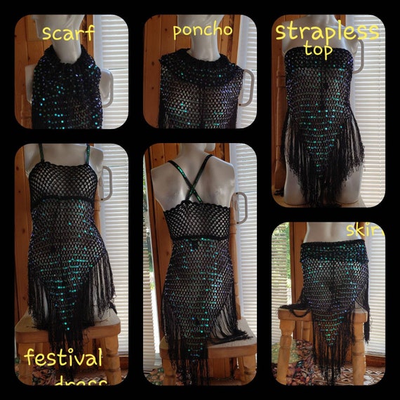 Sequin Mesh Crochet Top