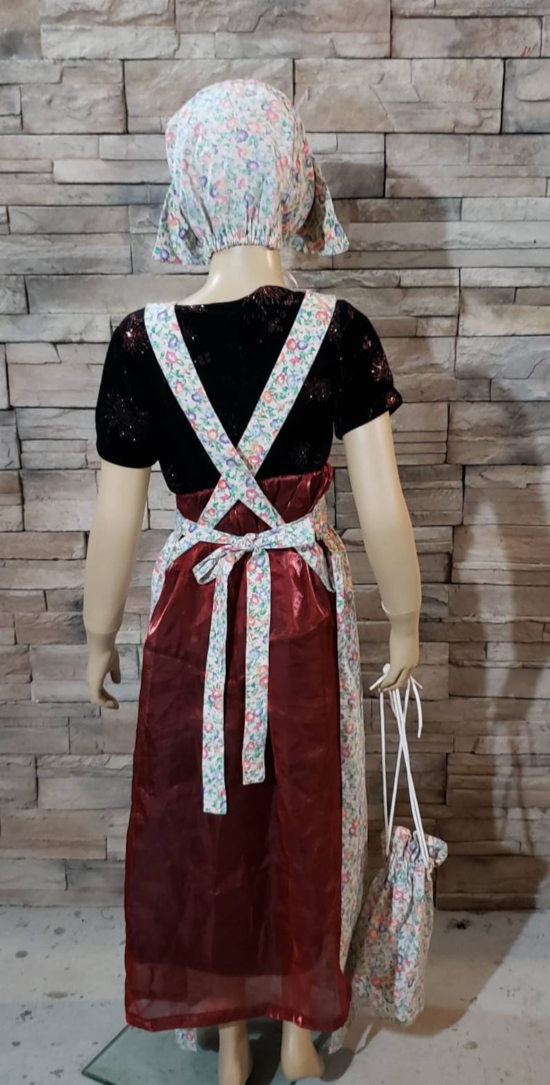 Pilgrim Apron Bonnet Set Pioneer Girl Cosplay