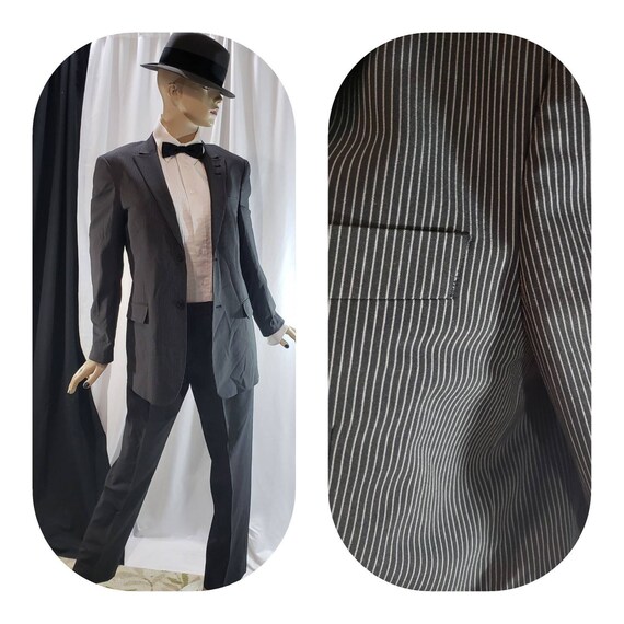 Black Pinstripe Gangster Suit
