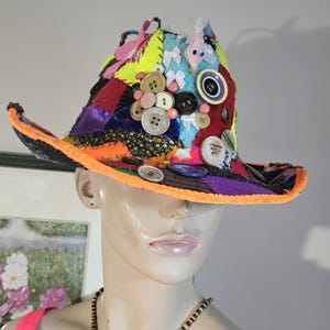 Patchwork Clown Festival, Mad Hatter Hat, Made to Order