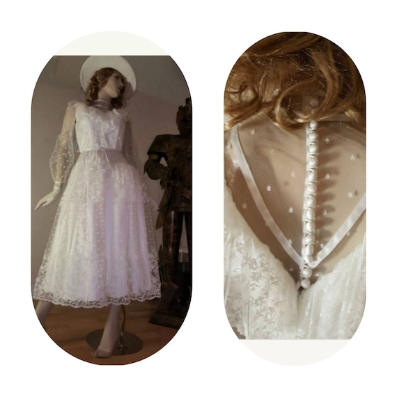 Bohemian Ruffle Lace Tea Party Dress