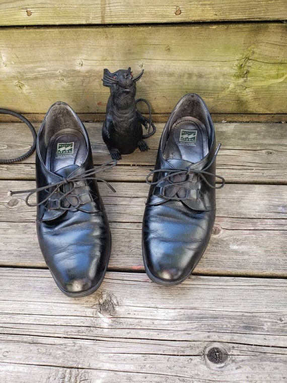 Black leather Victorian Edwardian Costume Shoes
