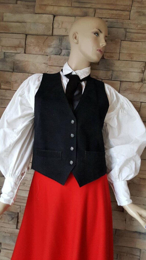 Black suede Leather vest Steampunk/western