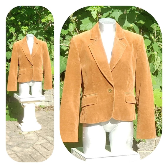 Burnt orange velvet blazer