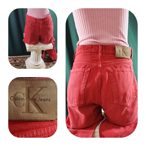 Red Calvin Klein Mom Jeans