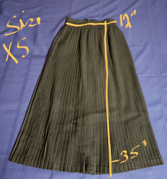 Maxi Black Accordion Pleated Skirt - image 4