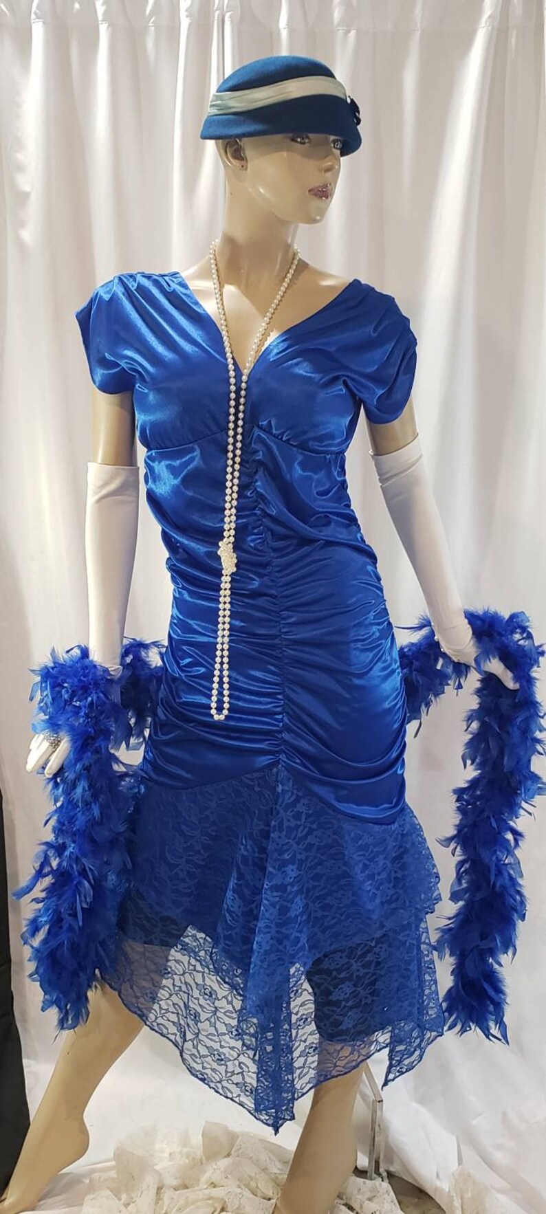 Royal-Blue Roaring 20's Cocktail Dress | Etsy