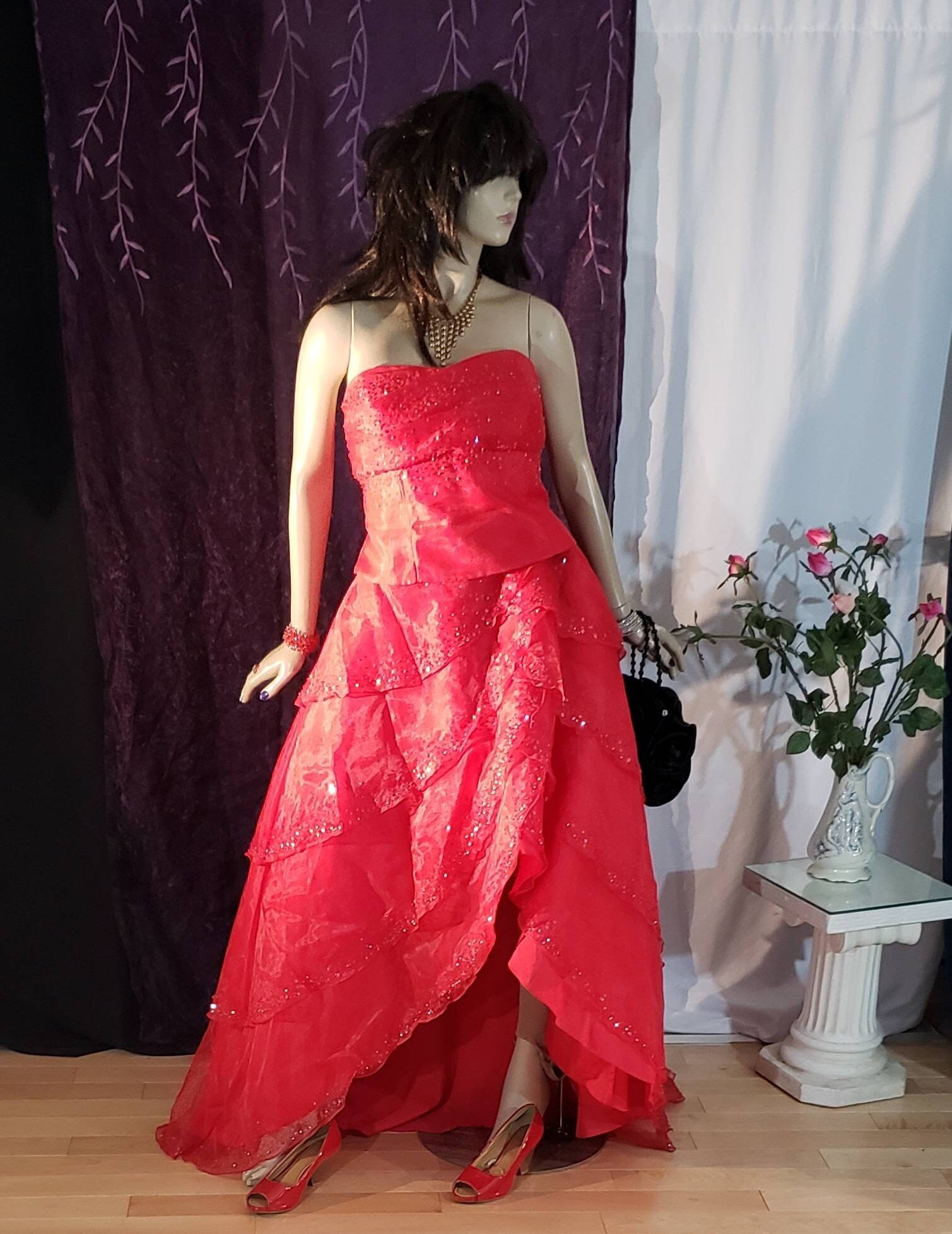 Red Strapless Ball Gown Size XL Prom Dress Gothic Wedding - Etsy France