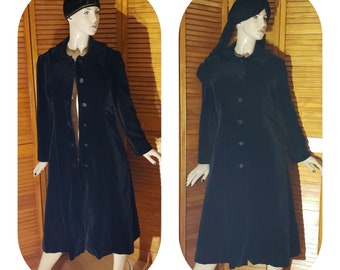 Vintage Black Velvet Coat  , Edwardian Cosplay