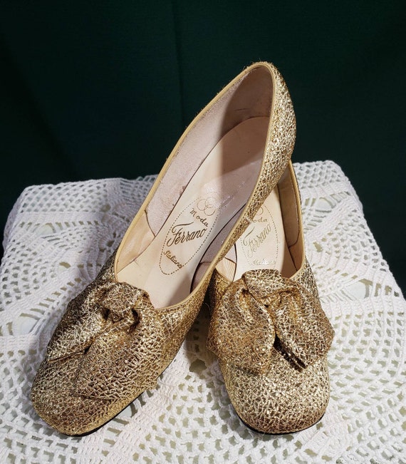 Gold Victorian Costume Shoes