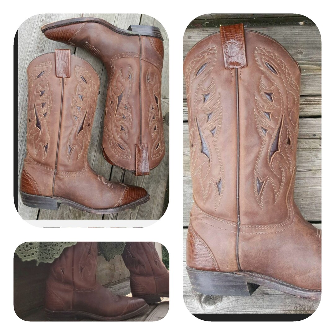 tooled leather booties