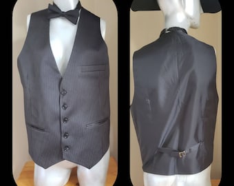 Pinstripe Formal Vest Gentlemen Waistcoat Size M