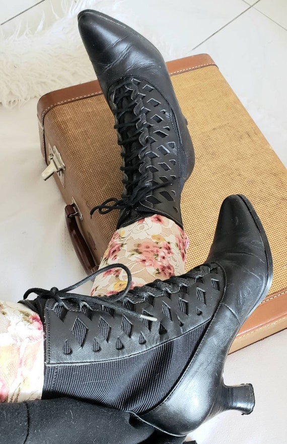 Lace Up Ankle Boots Saloon Girl Cosplay