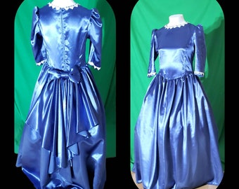 Blue Victorian  Edwardian Bustle Dress