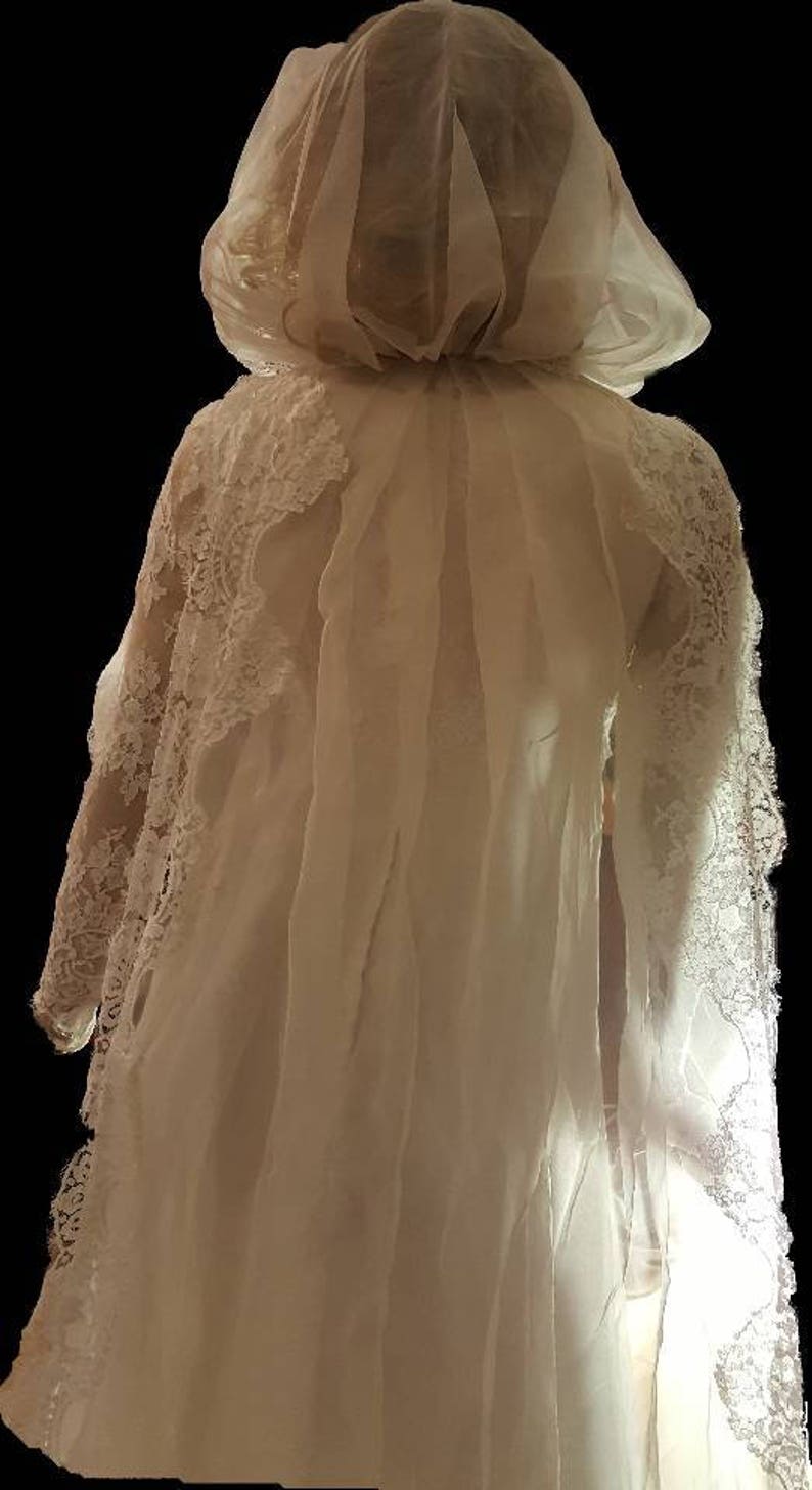hooded wedding veil