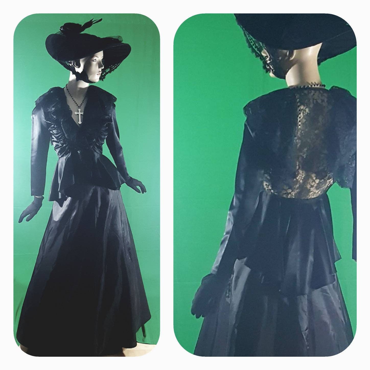 Victorian funeral dress/Mourning gown Etsy