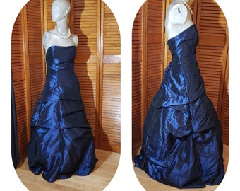 Midnight Blue Strapless Ball Gown