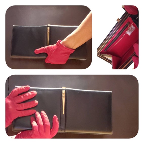 50s black clutch purse by Bally Dolcis